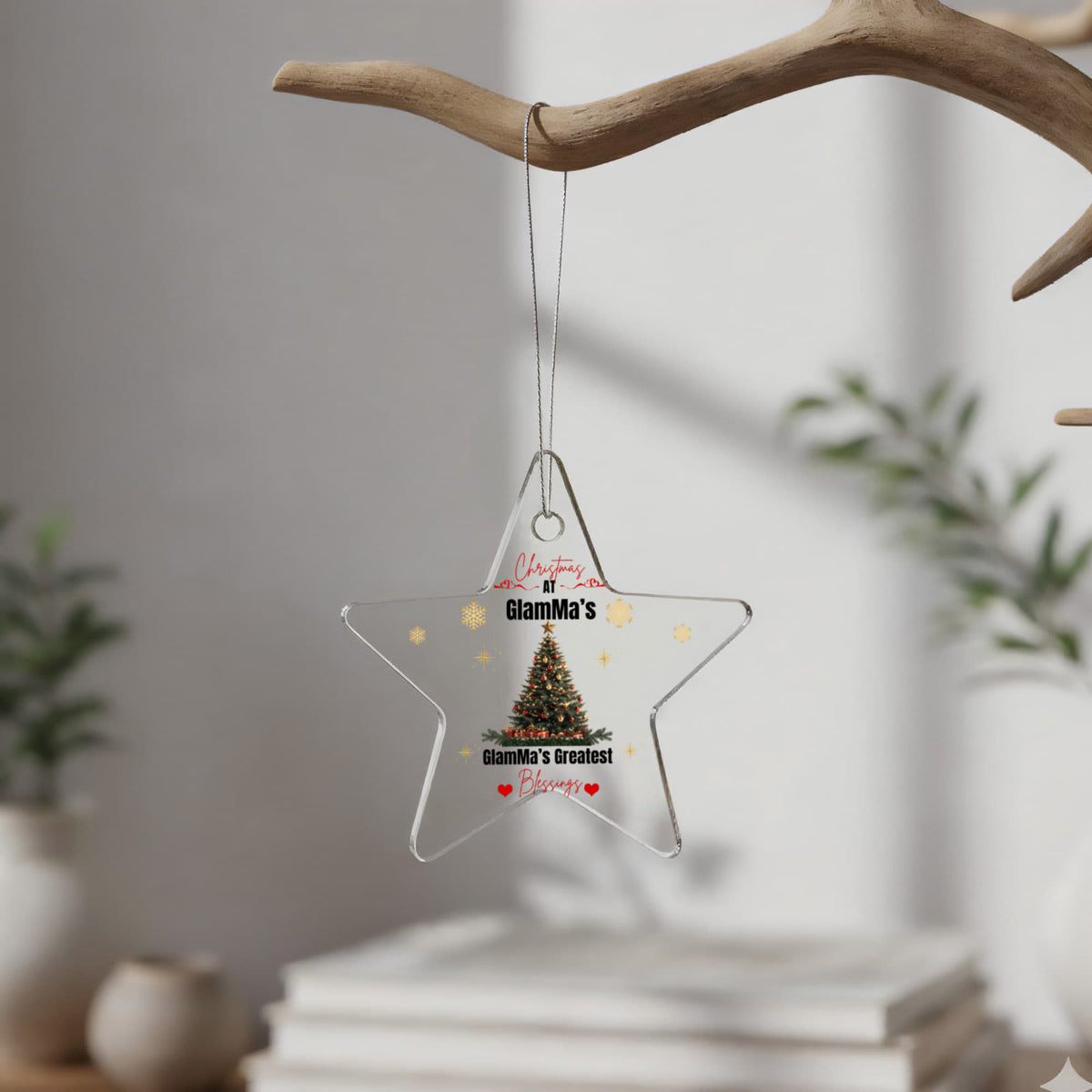 ✨ GlamMa's Christmas Sparkle — Personalized Keepsake Ornament ✨