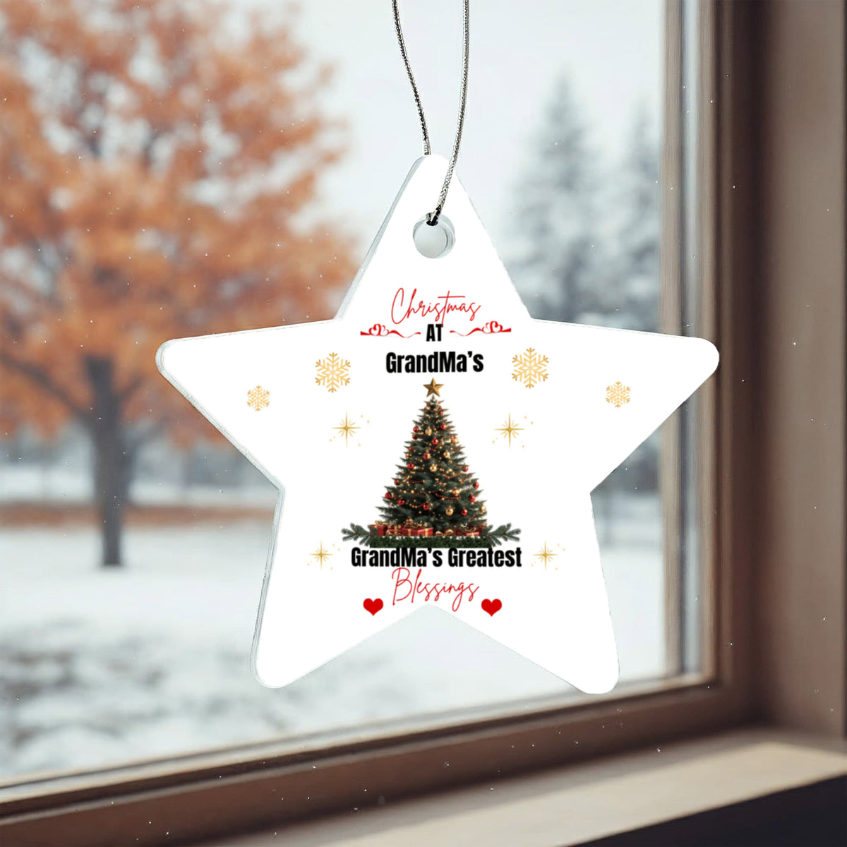 GrandaMa's Christmas Stars Personalized Acrylic Keepsake Ornament