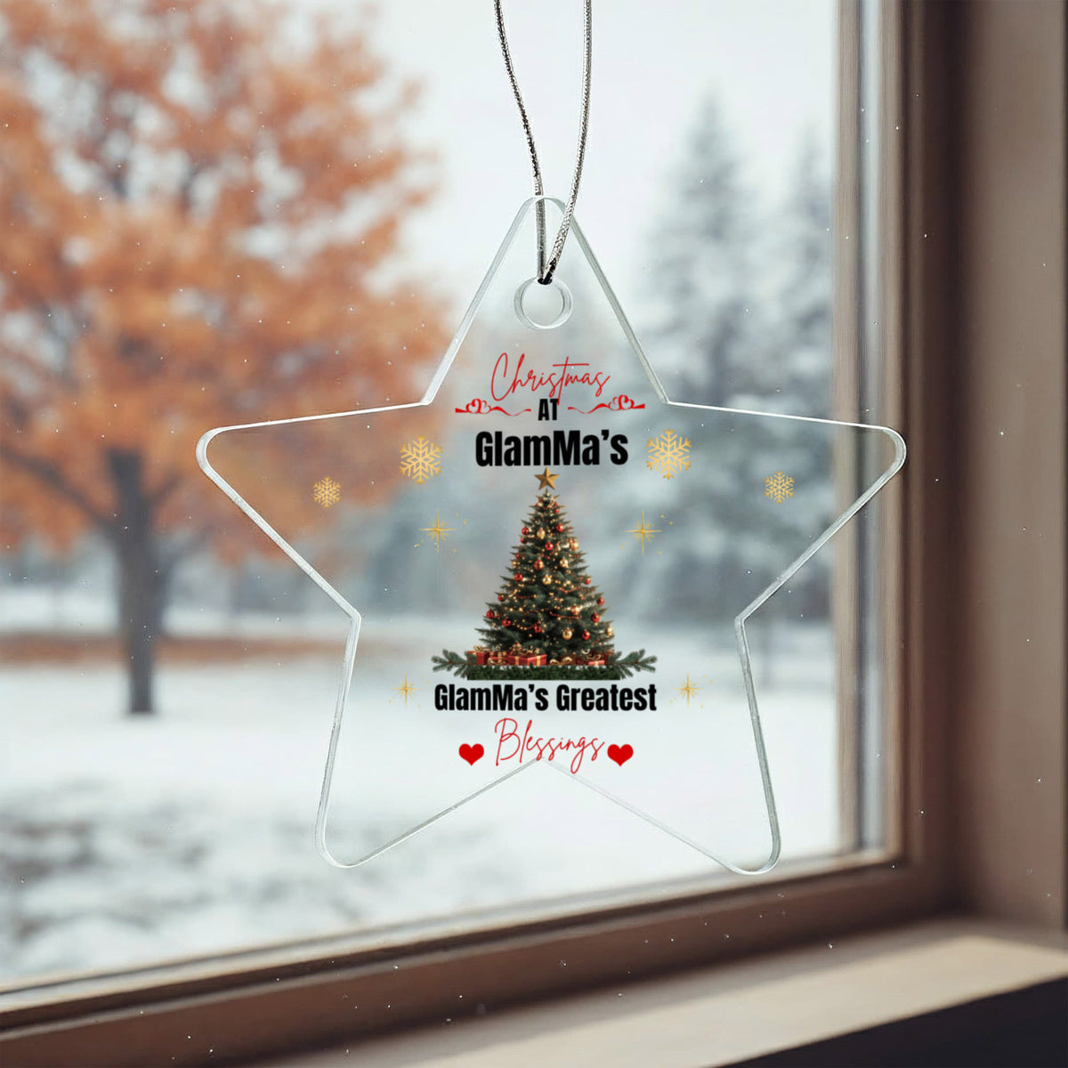 ✨ GlamMa's Christmas Sparkle — Personalized Keepsake Ornament ✨